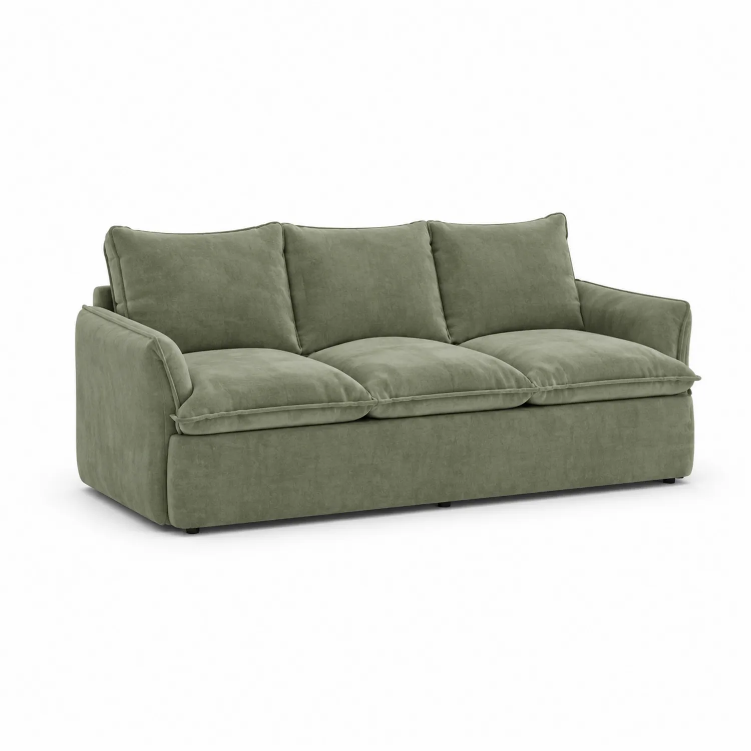Canapé en tissu 3 places vert 200x90x85 cm