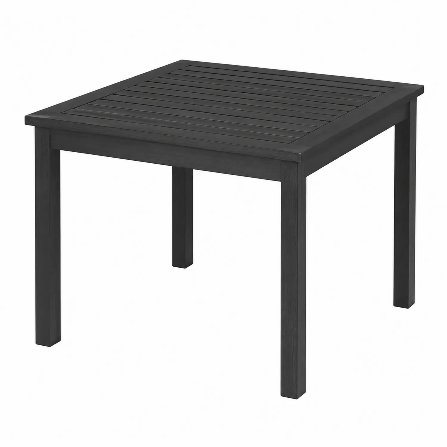Table de jardin carrée en bois noir 75x75x72 cm