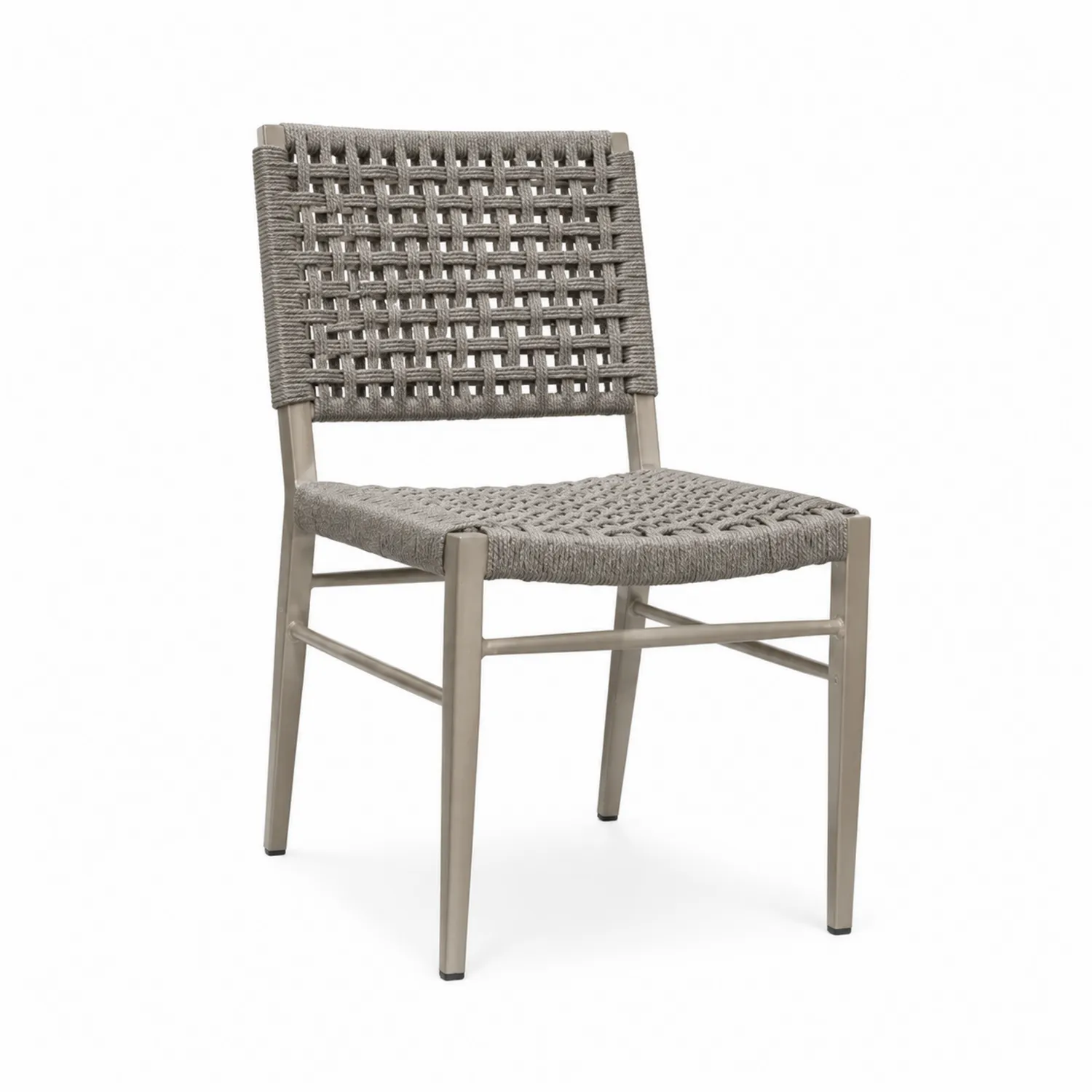 Chaise de jardin en aluminium avec corde tressée