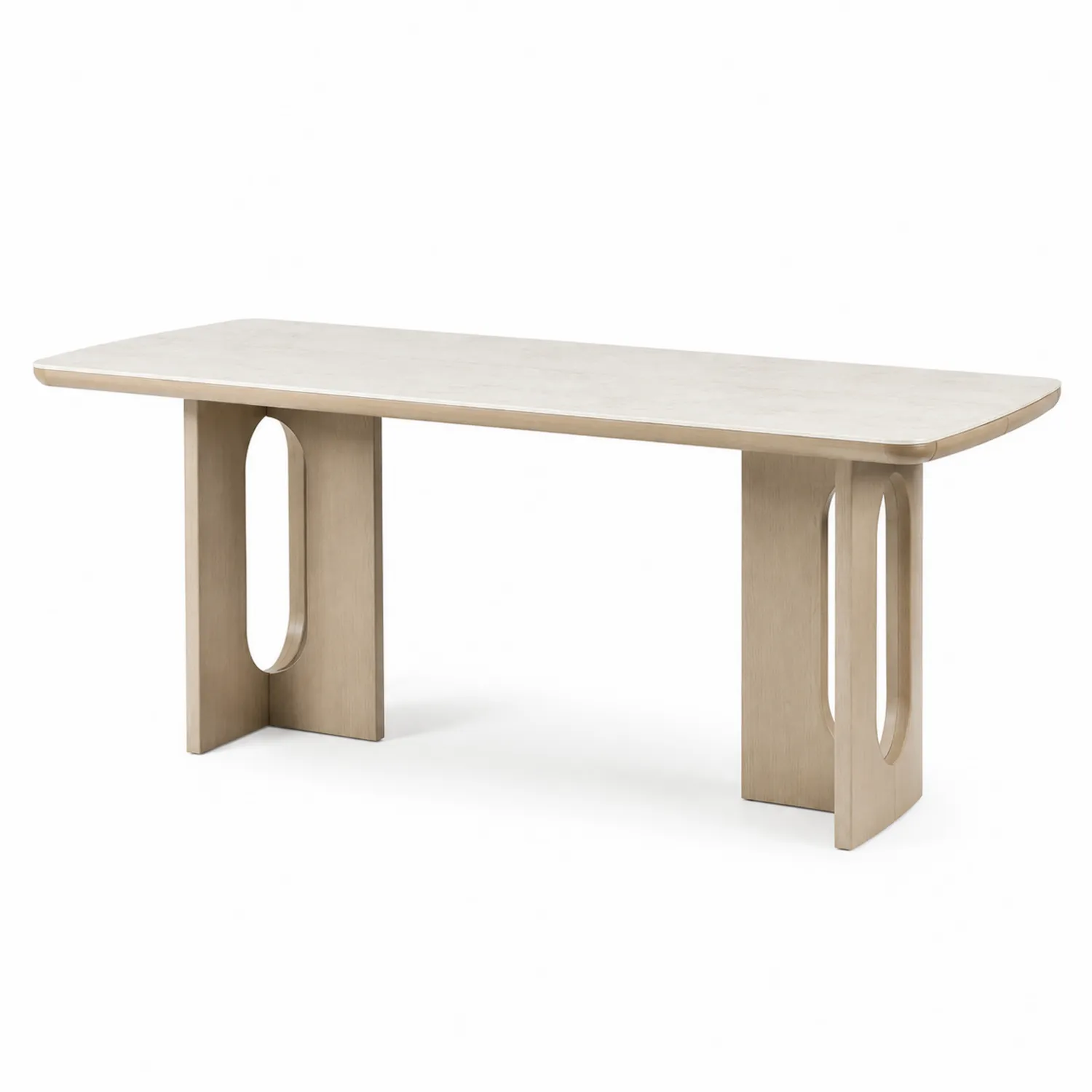 Table à manger rectangulaire en bois Beige