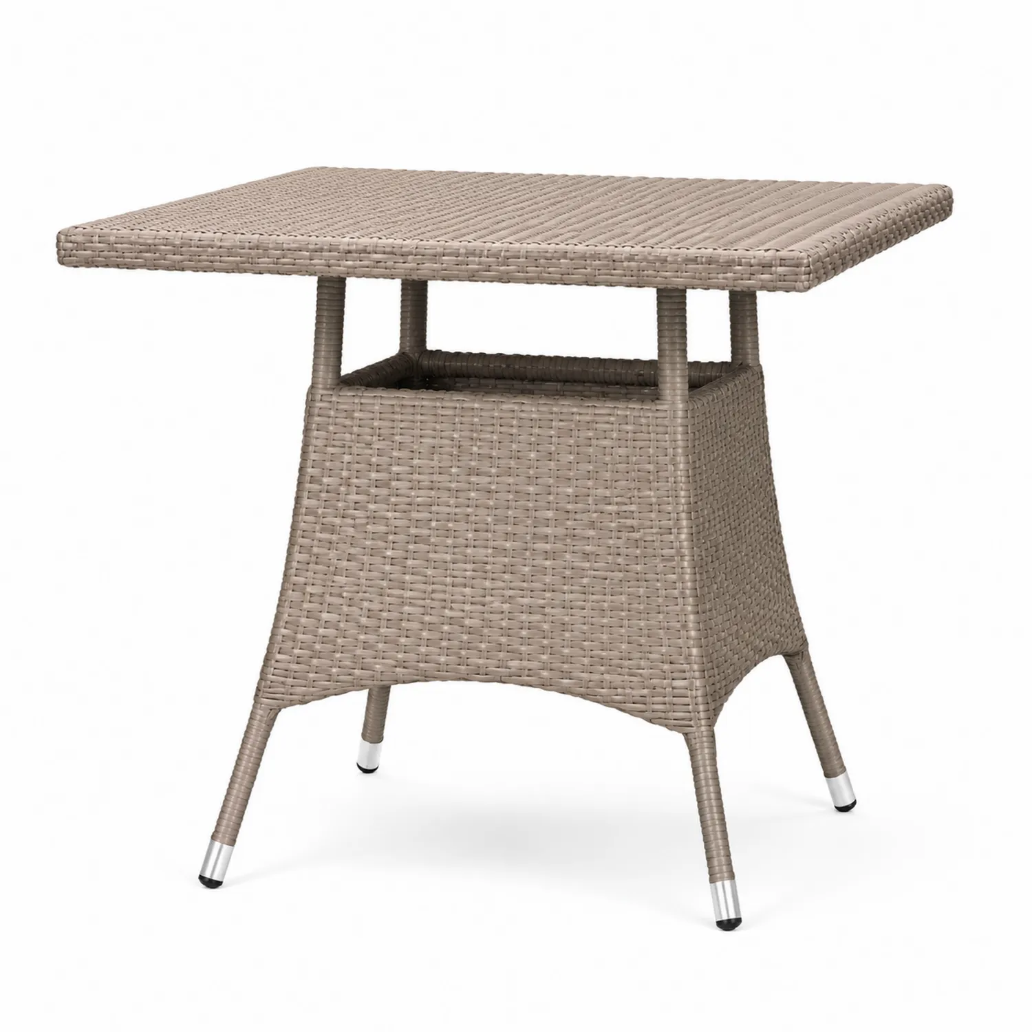 Table rectangulaire en résine tressée taupe 100 cm