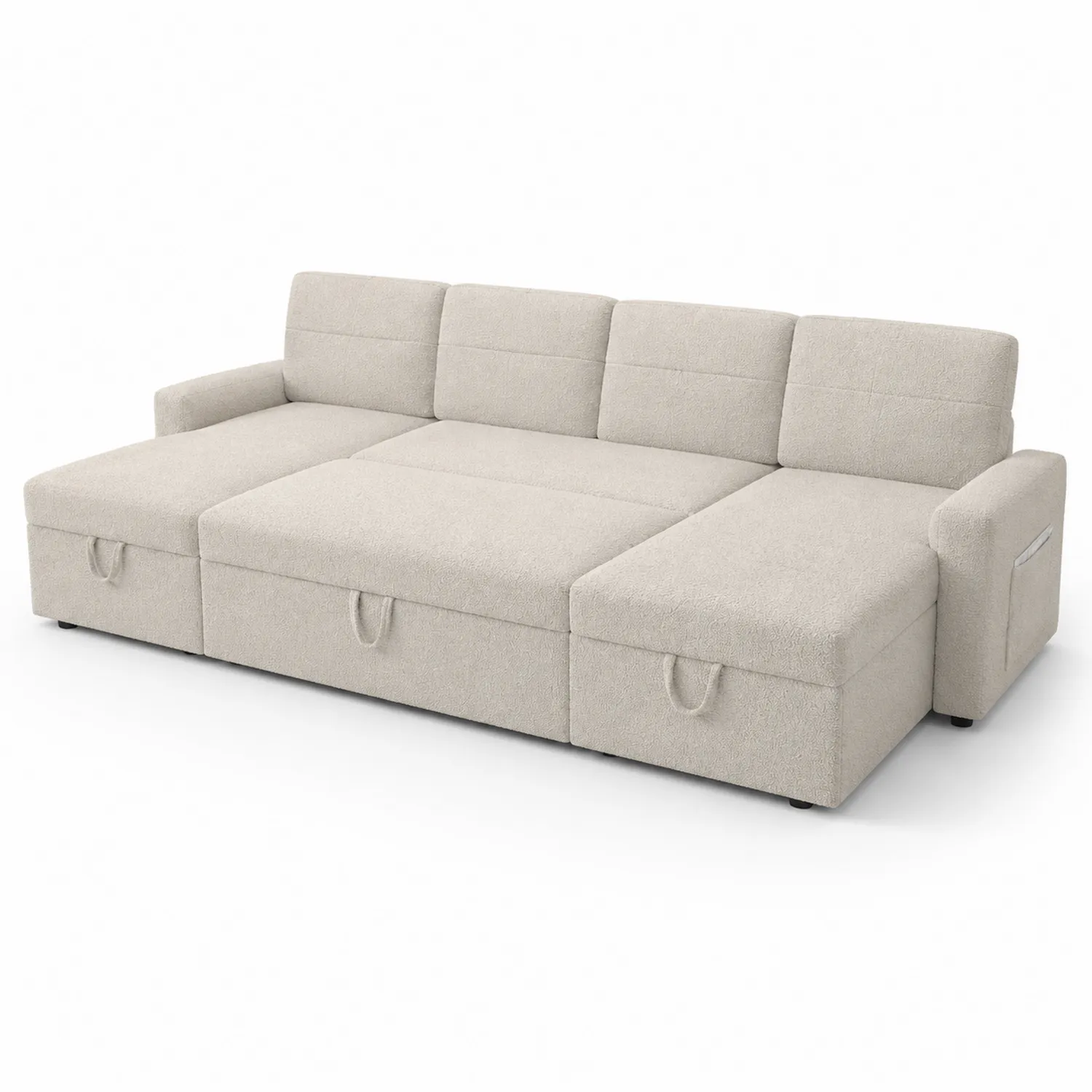Canapé convertible en tissu avec rangement 210 cm