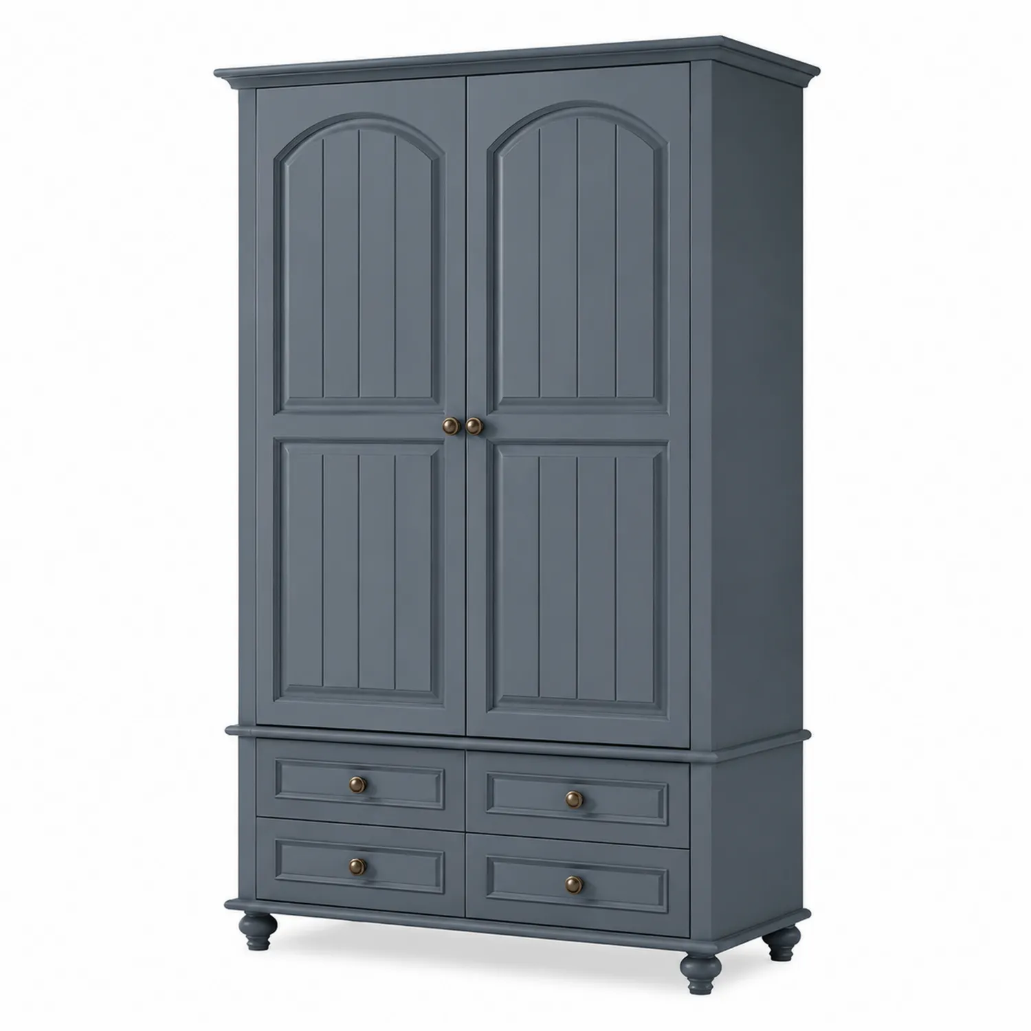 Armoire en bois avec portes et tiroirs Bleu