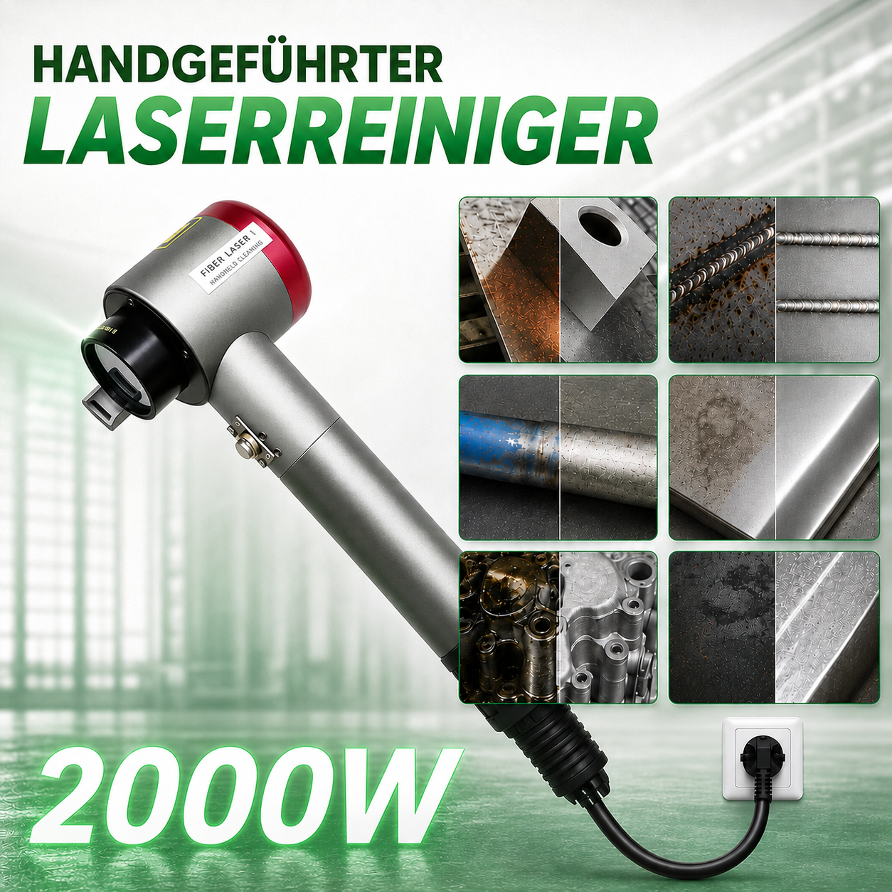 3000W Handheld-Impulsreiniger – 6-in-1 Metallreinigung