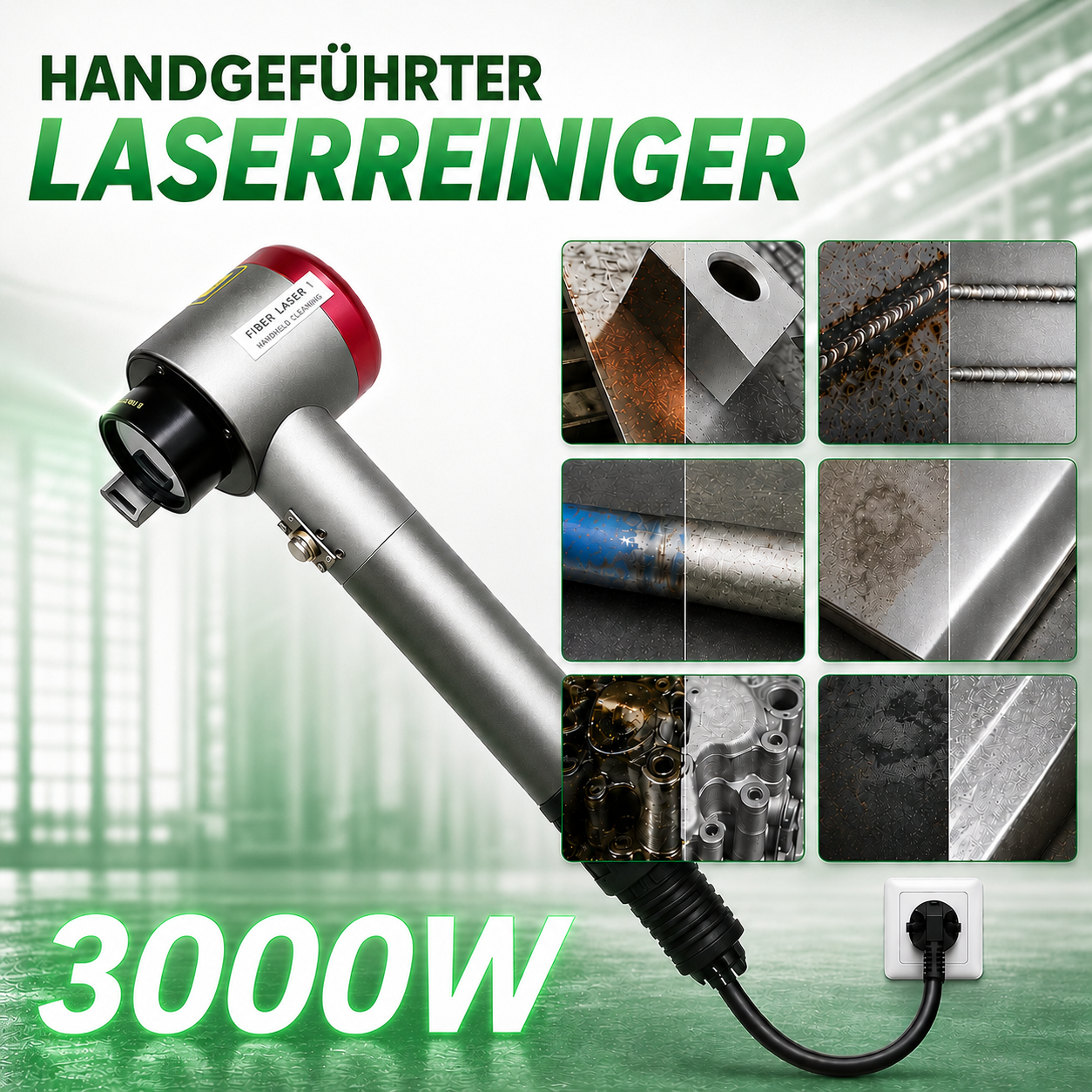 3000W Handheld-Impulsreiniger – 6-in-1 Metallreinigung
