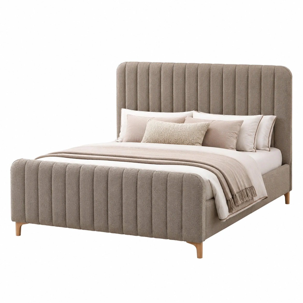 Cama con Cabecera y Piecera Acolchados-Hometrailo