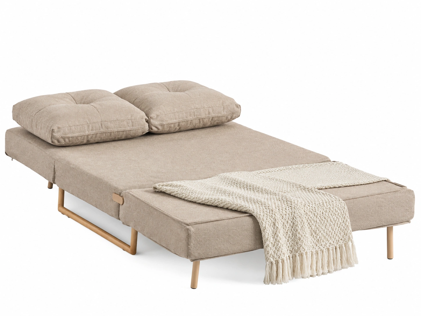 Sofa cama individual beige-Hometrailo