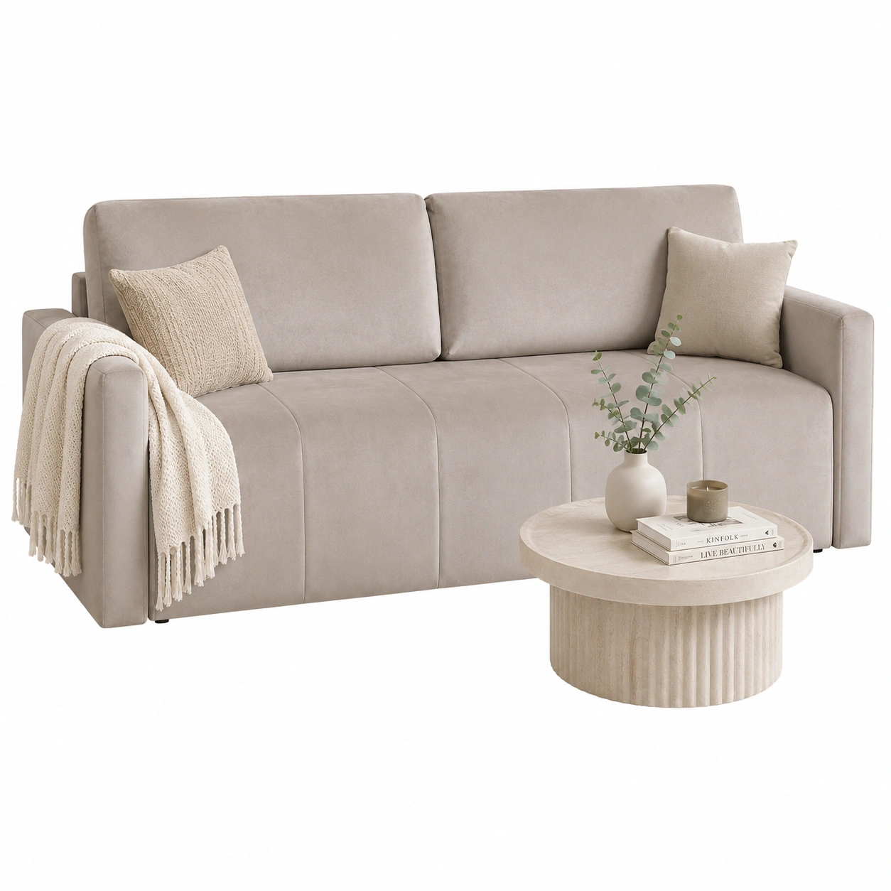 Sofa gris piedra de estilo nordico-Hometrailo