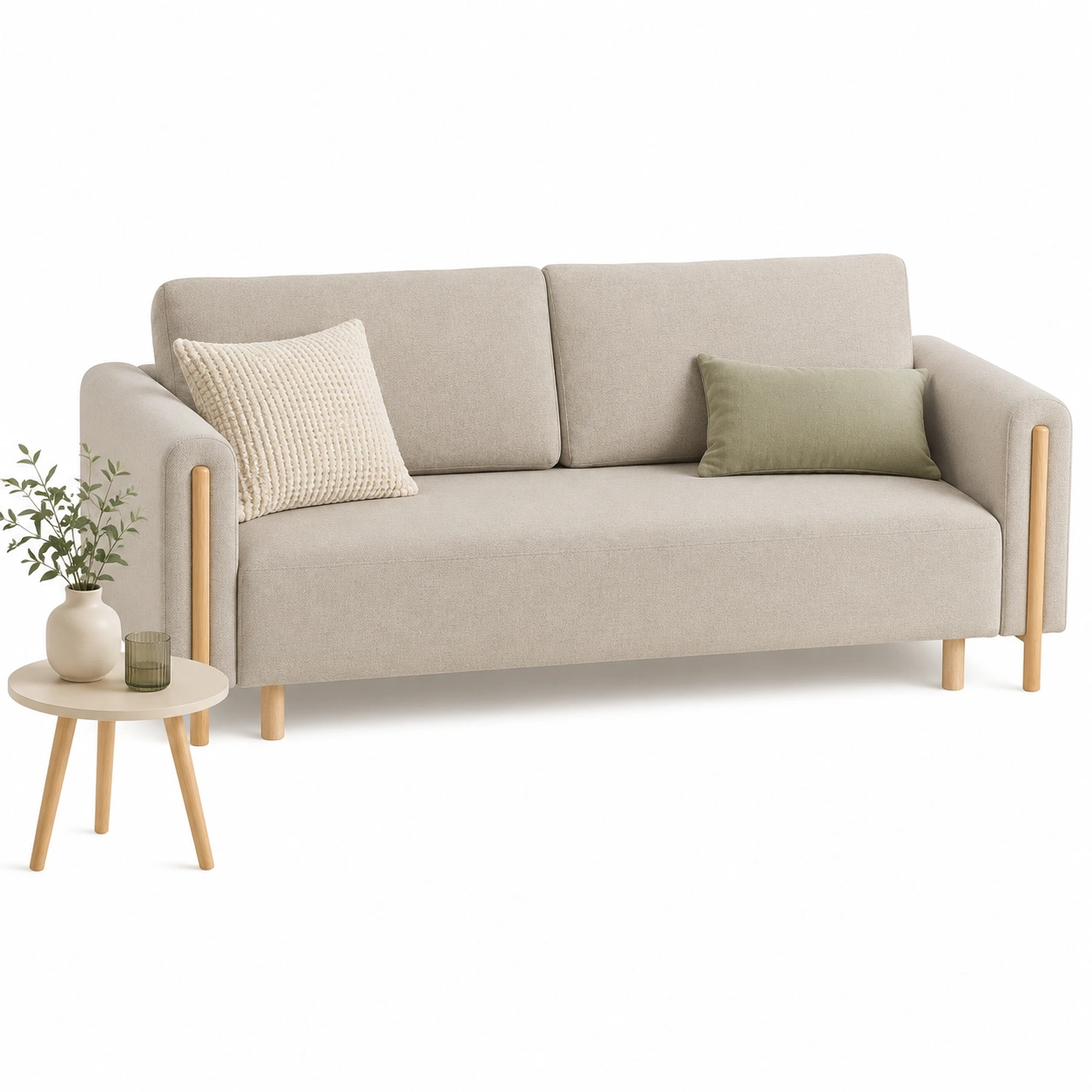 Sofa contemporaneo lino beige arena-Hometrailo