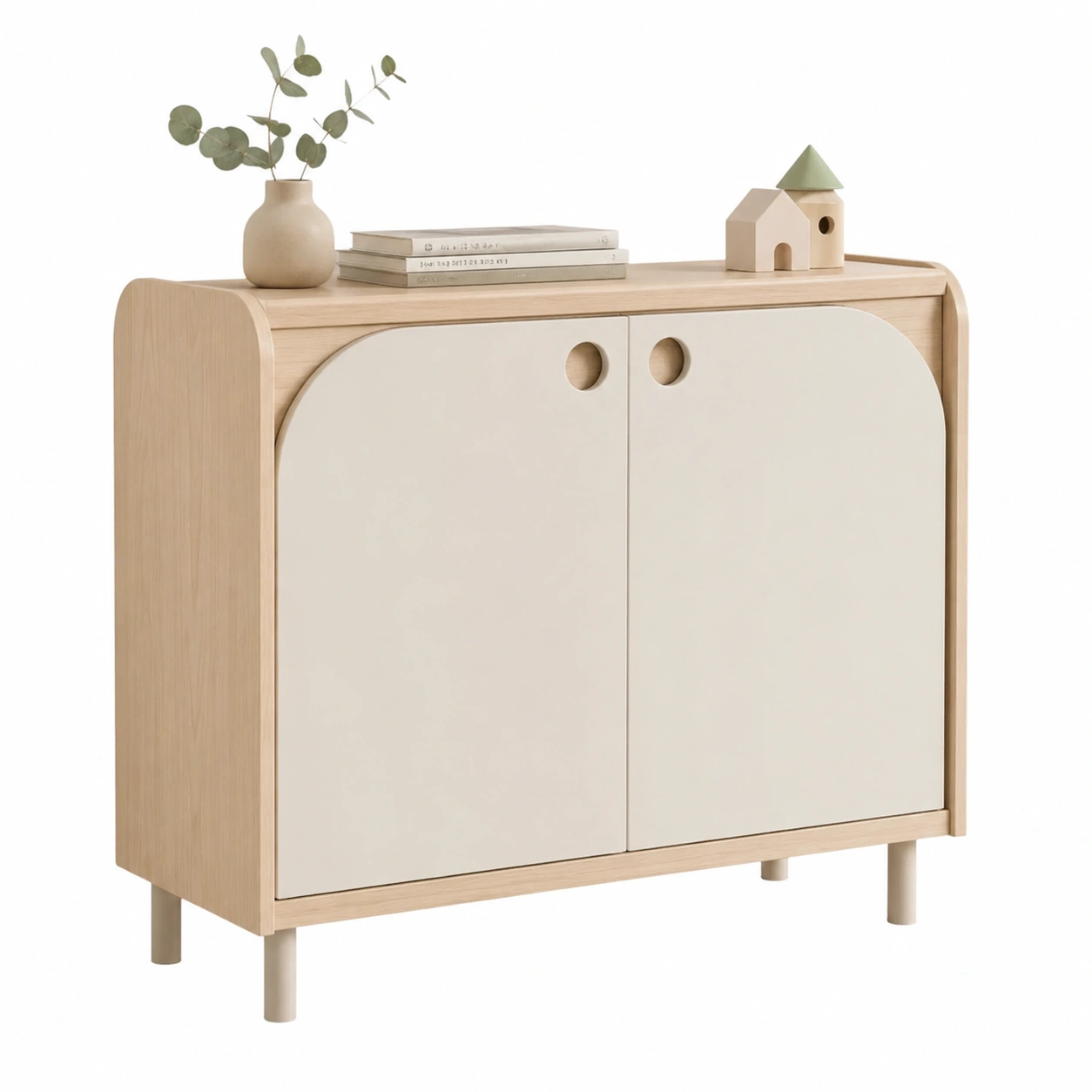 Aparador moderno con puertas redondeadas-Hometrailo