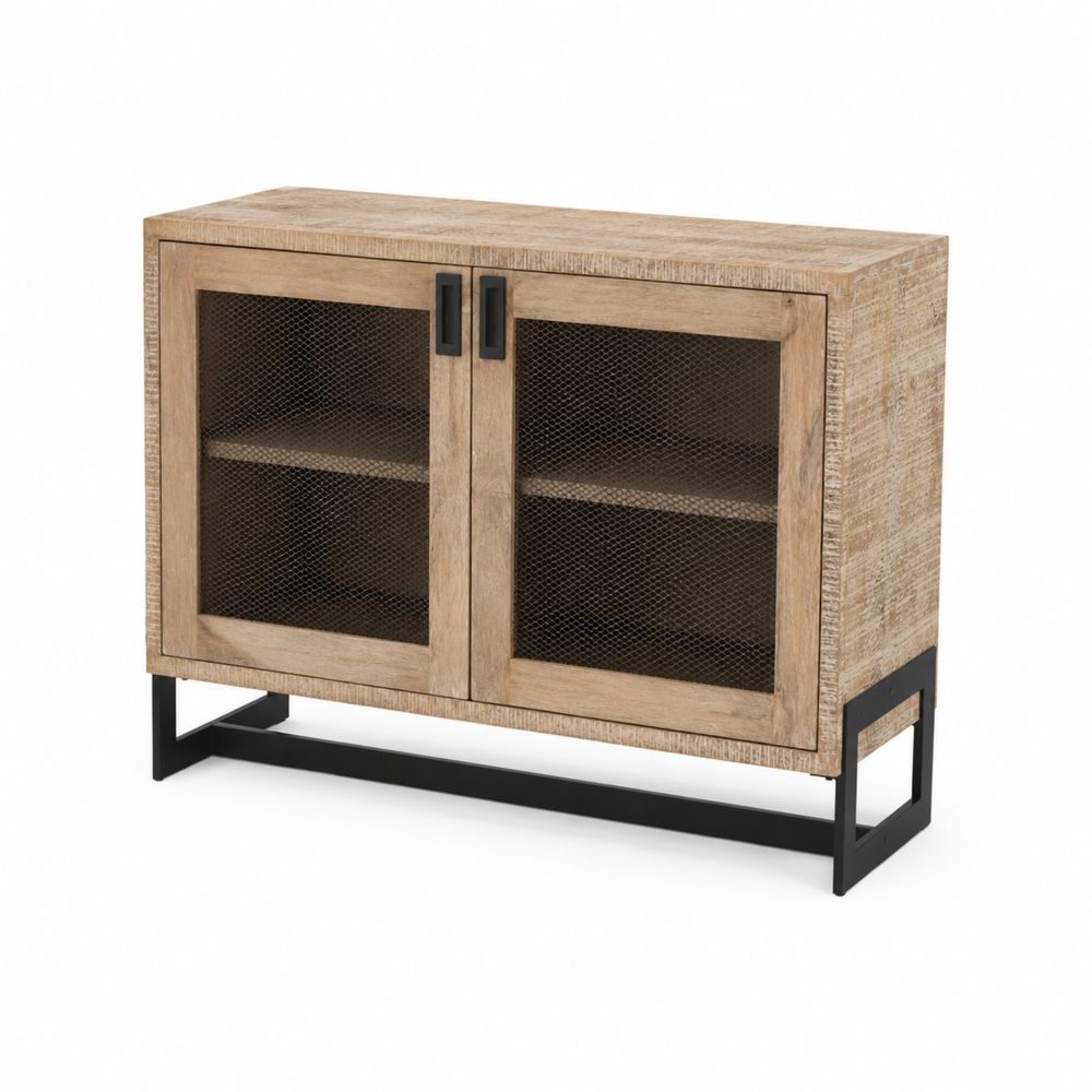 Kredens z drewna mango i metalu 80x115x40 cm