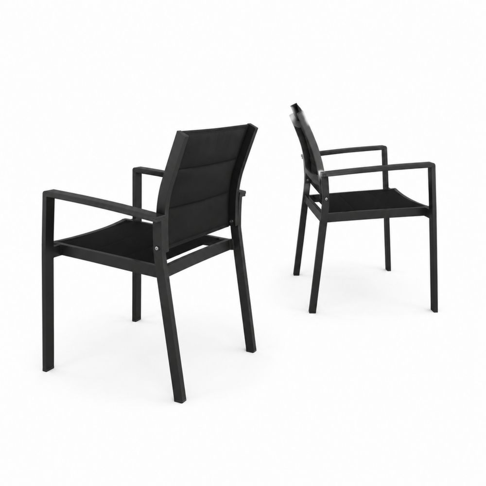 Zestaw 2 krzeseł aluminiowych czarnych