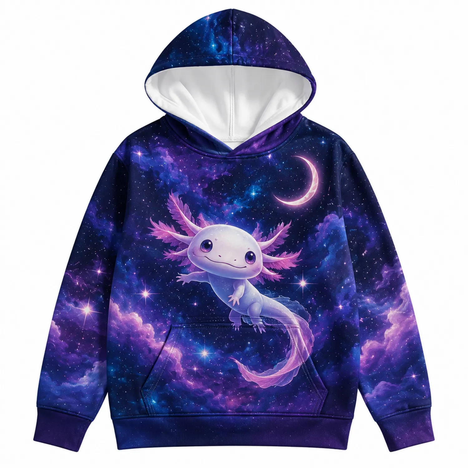Kinder Hoodie Axolotl Galaxie Langarm Pullover-Caslidor