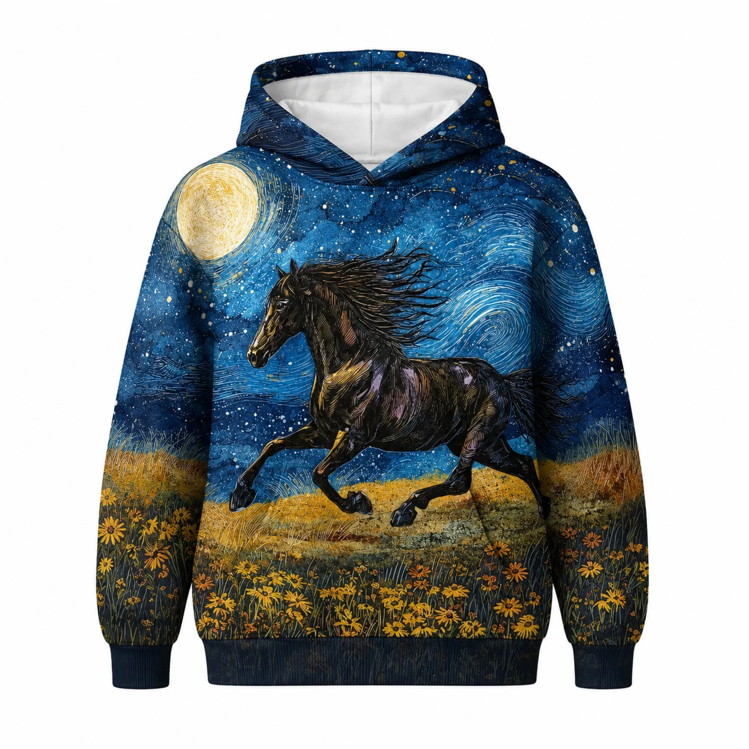 Mädchen Kapuzenpullover Pferd Mond Motiv-Caslidor