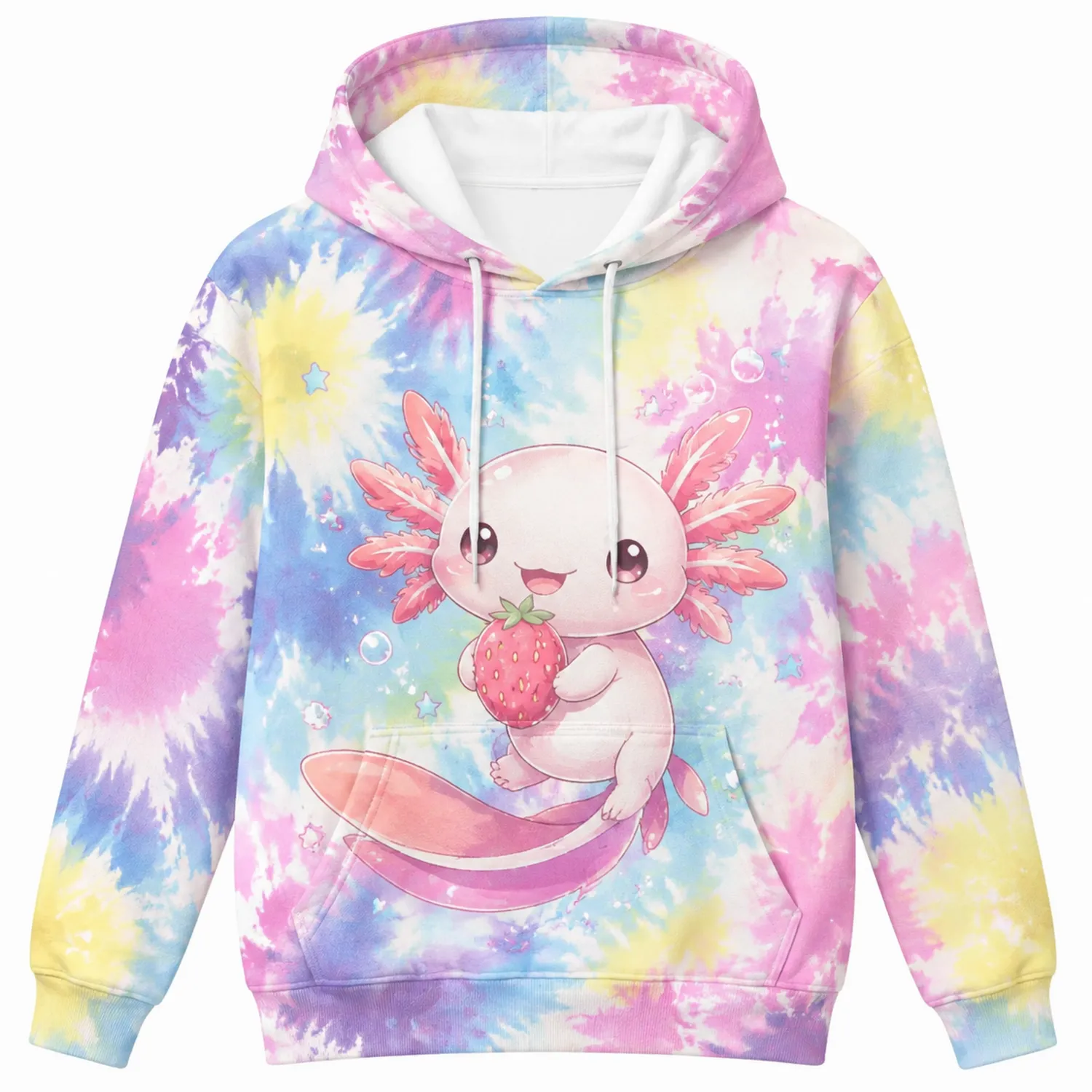 Kinder Hoodie Axolotl Erdbeere Tie-Dye Langarm mit Kapuze-Raumkulturform