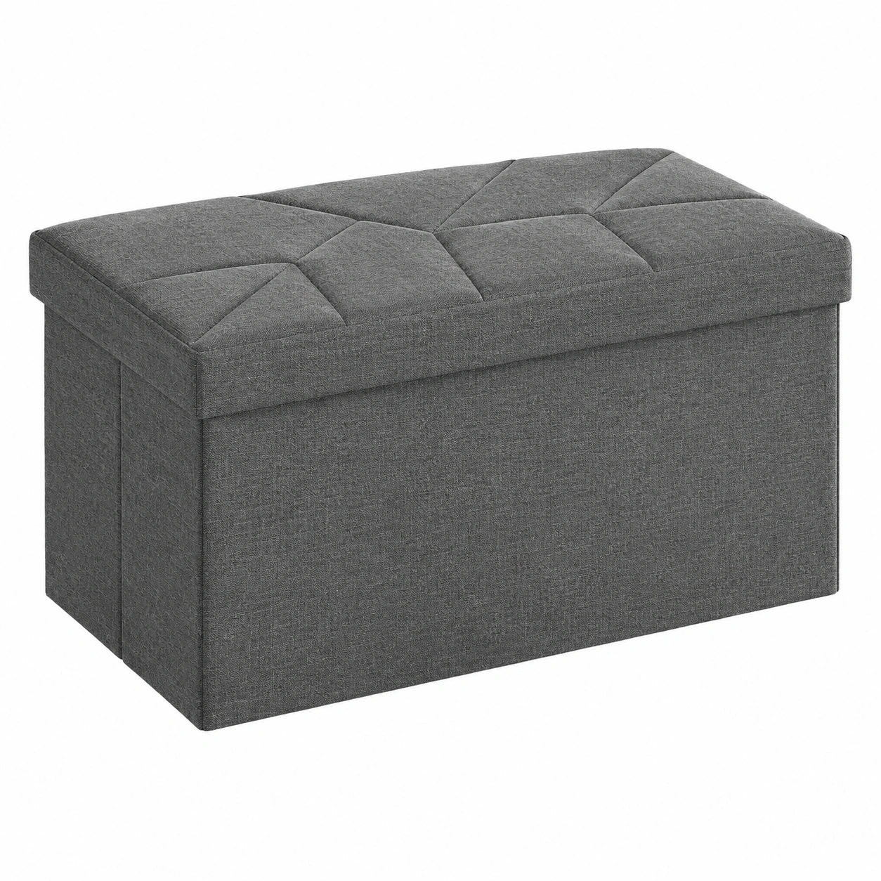 Aufbewahruhocker, faltbar, bis 300 kg, schiefergrau, 38 x 76 x 38 cm, fur Wohn- und Schlafzimmer-ElmCasa