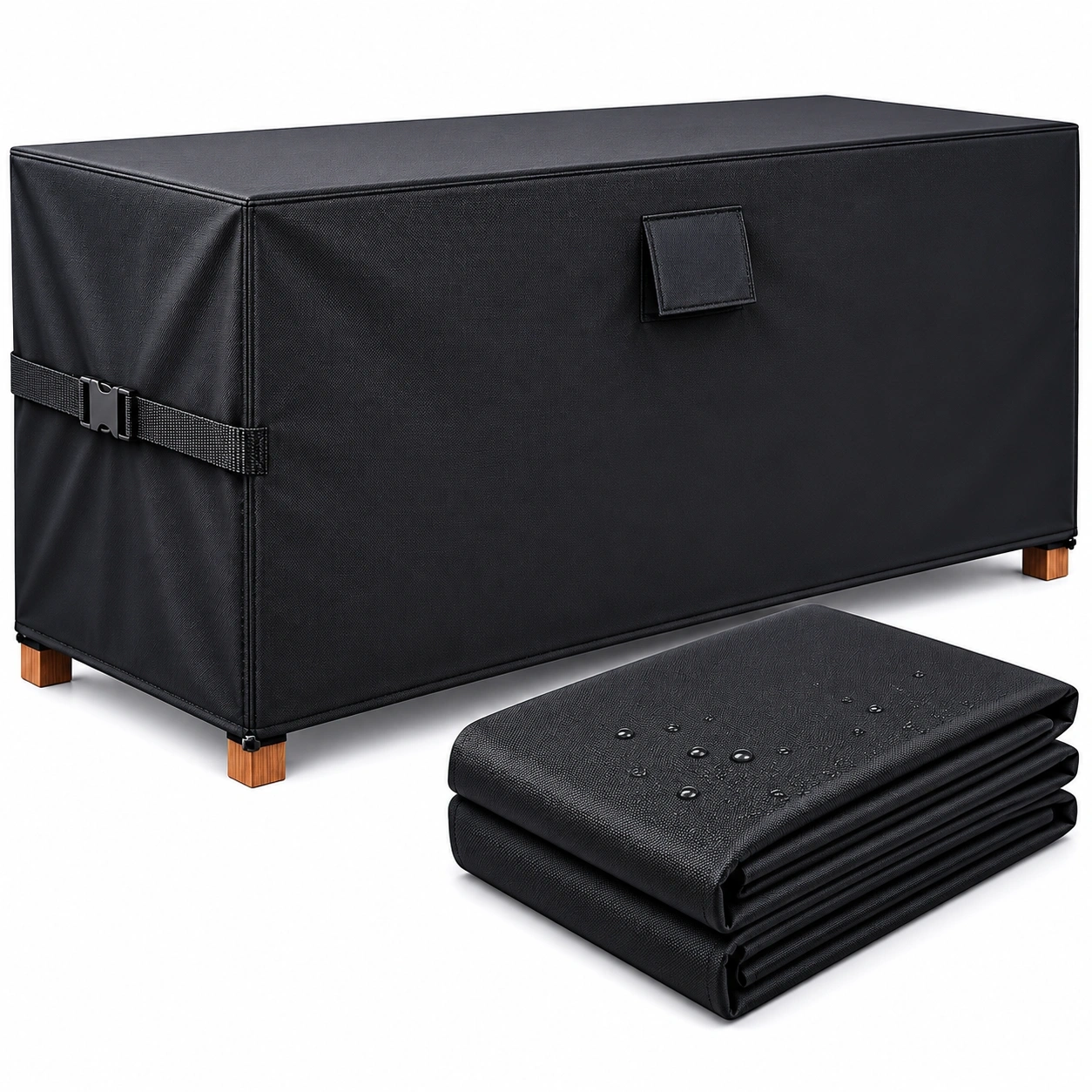 Wasserdichte Winterabdeckung fur Gartenmobel - 180x120x74 cm, Schwarz-ElmCasa