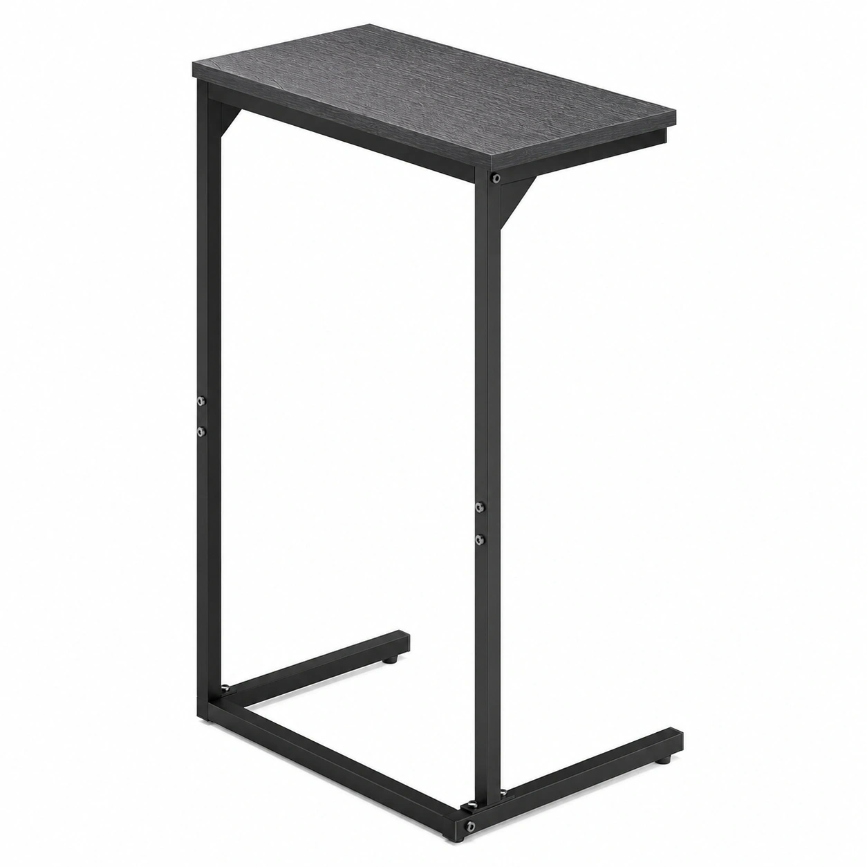 Moderner C-formiger Beistelltisch, 73 cm Hoch, Eleganter Sofatisch, Wohnzimmer- und Schlafzimmertisch, Schwarz-PrestigeFurnish