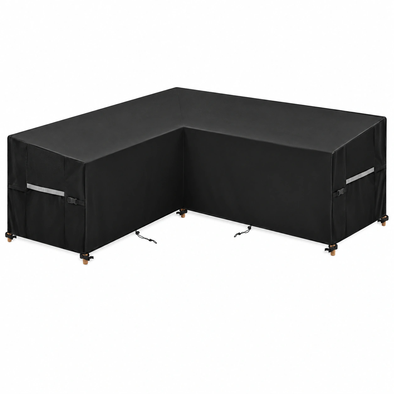 Wasserfeste UV-bestandige Abdeckung fur L-formiges Loungesofa, 420D Oxford, 140x210x90x80/60cm-PrestigeFurnish