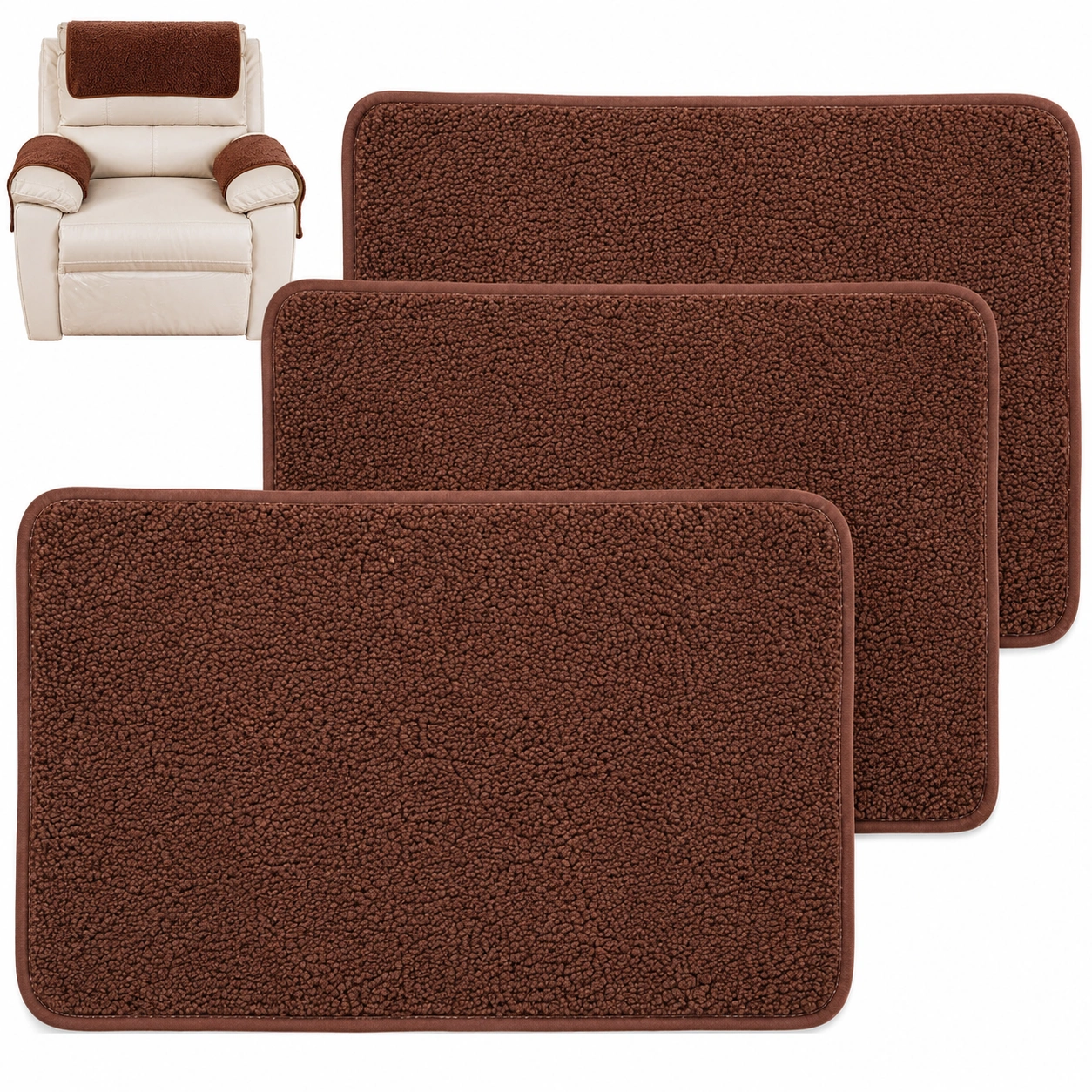 3er-Set Sofakopfstutzenbezug aus weichem Polyester, strapazierfahig und schutzend-PrestigeFurnish