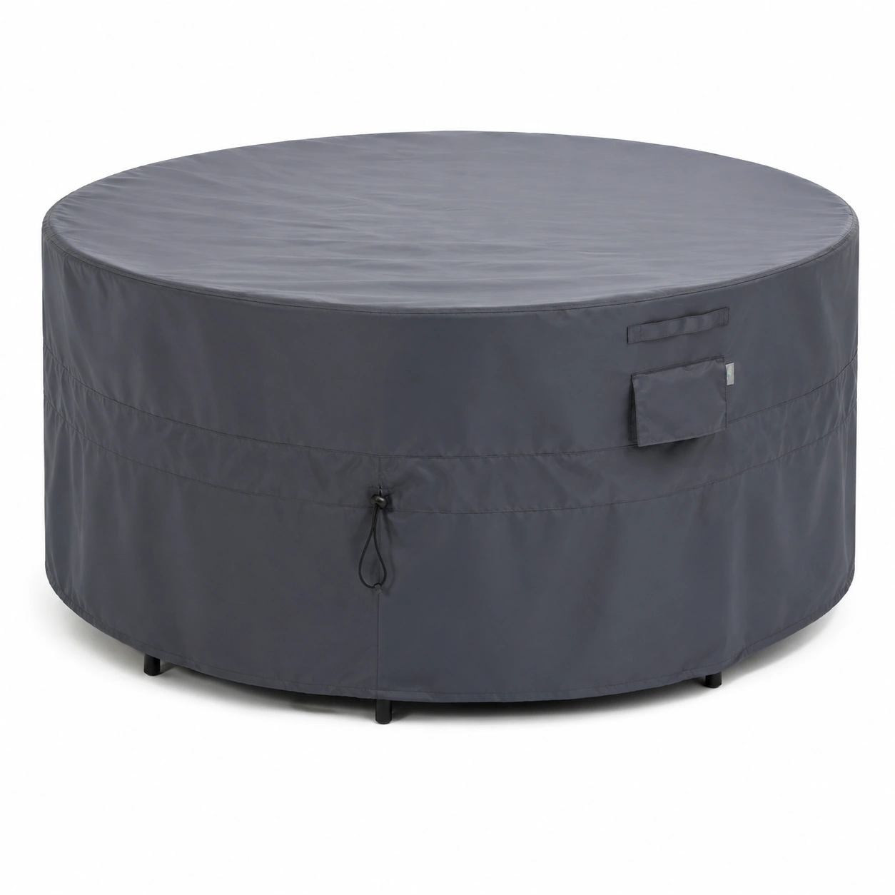 Wasserdichte Runde Abdeckung fur Gartenmobel, 279x84cm, Grau, Tisch- und Stuhlsets-Mobelora