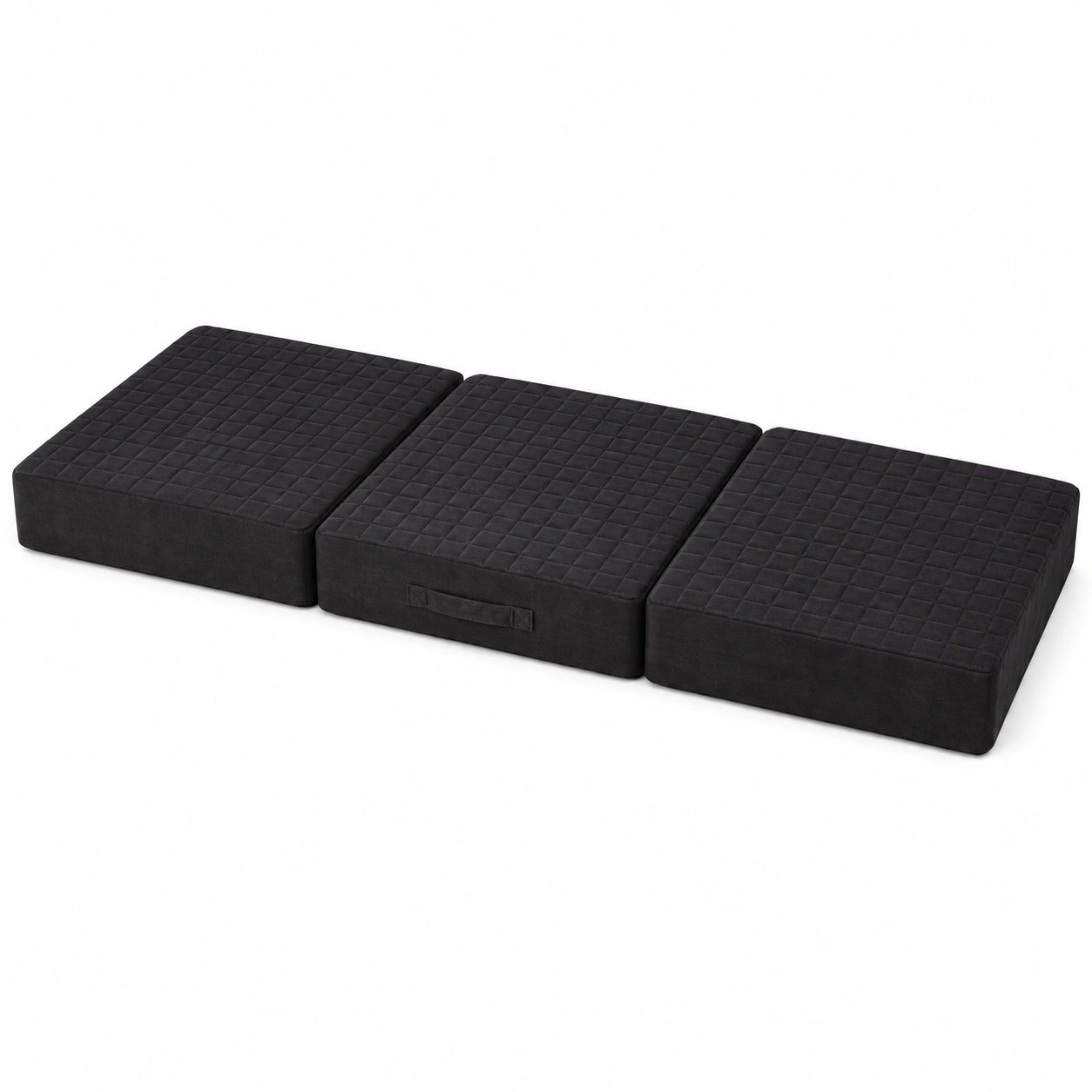 Ergonomisches 3-Sitzer Sofa-Kissen 0x50 cm, Schwarz, 10 cm Dick Velours mit orthopadischem Schaumf-Mobelora