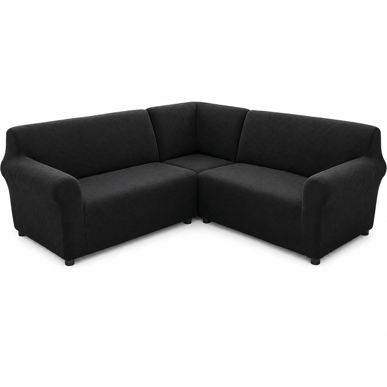 Stretch-Samt Sofabezug fur Ecksofas, L-Form, 5-Sitzer, rutschfest und waschbar-Mobelora