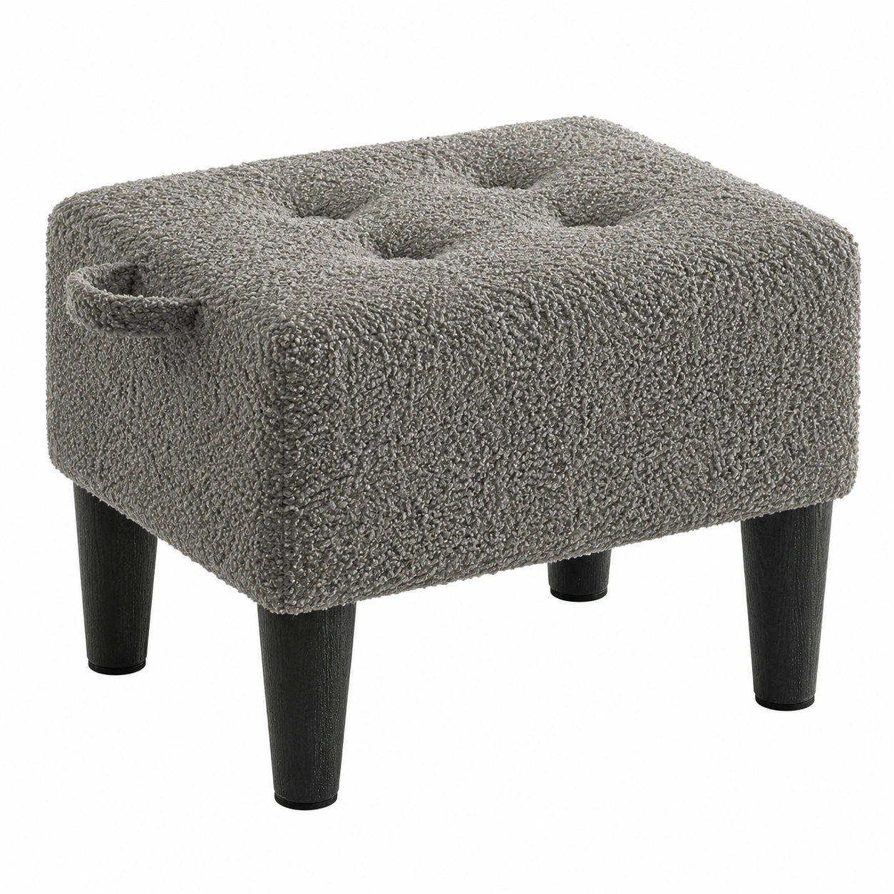 Fusshocker, Fleece, kompakt, robust bis 0 kg, ideal fur Wohnzimmer  Schlafzimmer, schiefergrau-schwarz-Mobelora