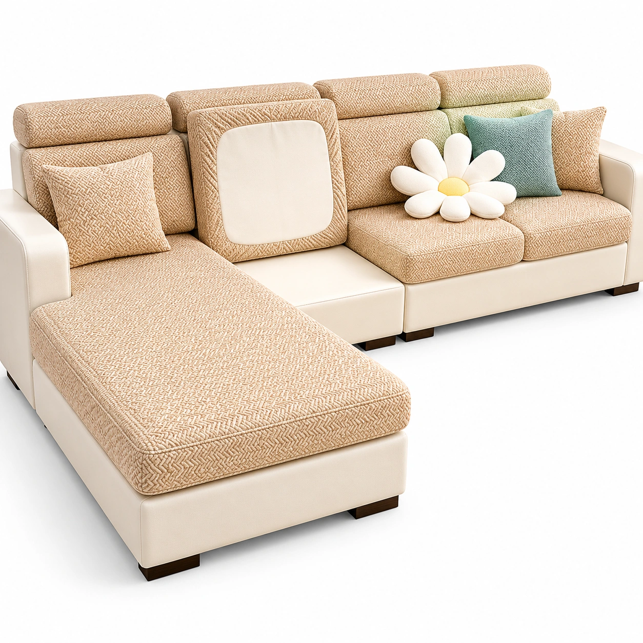 Elastischer Sofakissenbezug fur Chaiselongue, rutschfest und universell-Mobelora