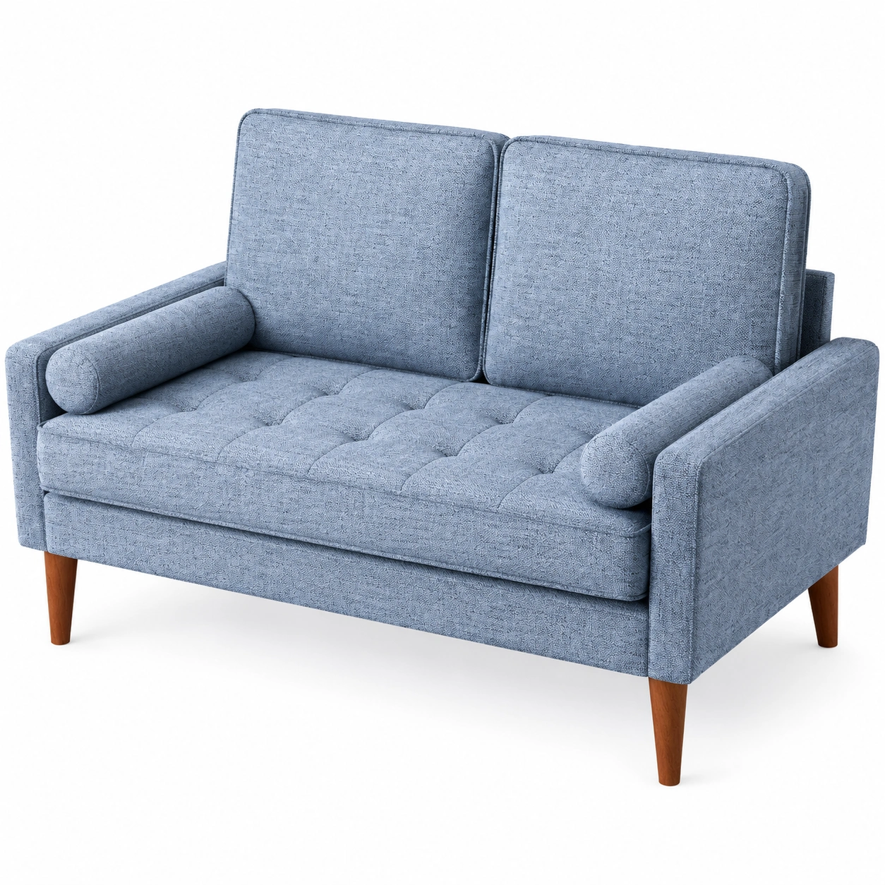 Vesgantti 2-Sitzer Sofa, Modernes Design mit Kissen, Kompakter fsofa fur Wohnzimmer oder Buro, Blau-Mobelora