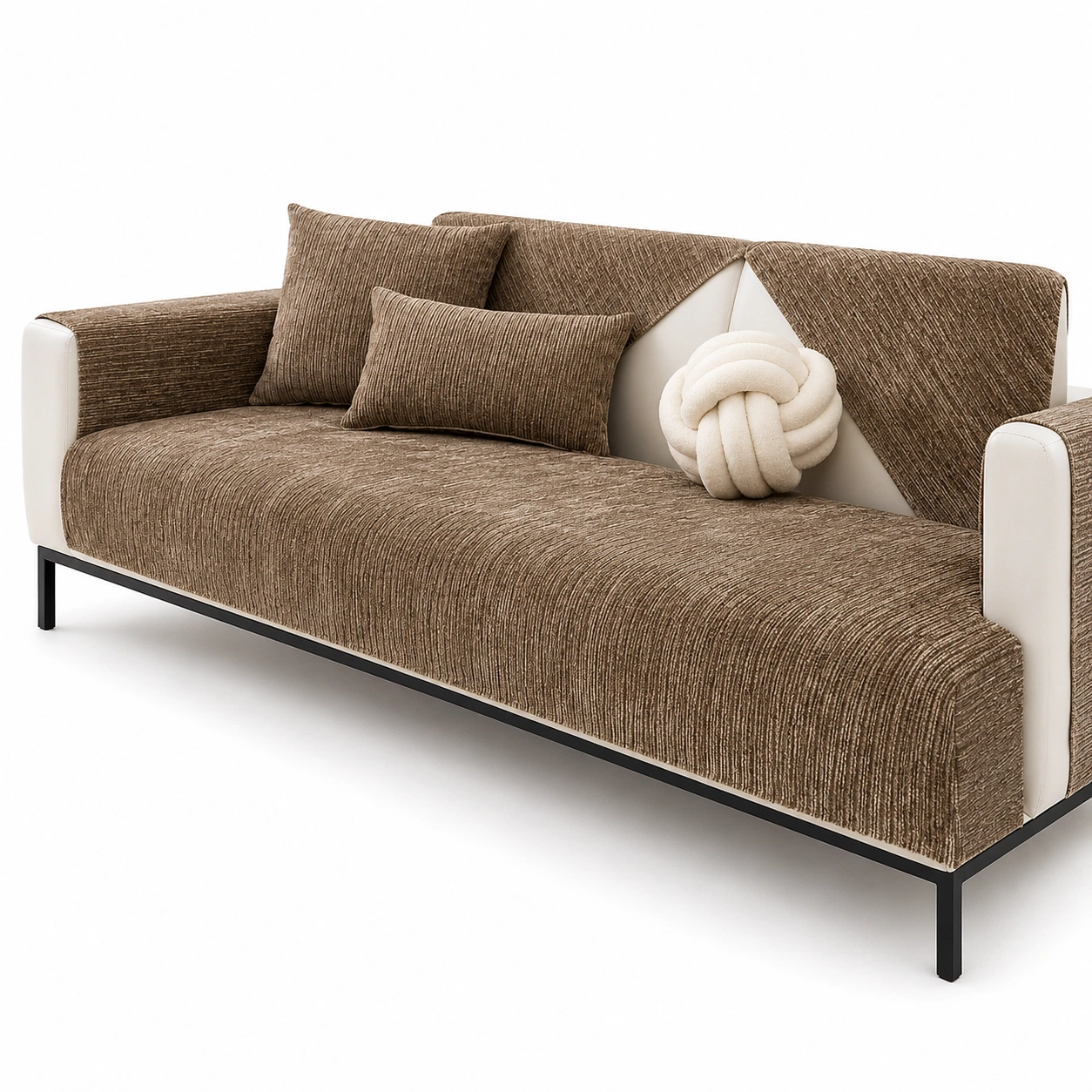 Rutschfeste Sofahusse fur 1-4 Sitzer, Hundetauglich, Braun, 70x180 cm-Mobelora