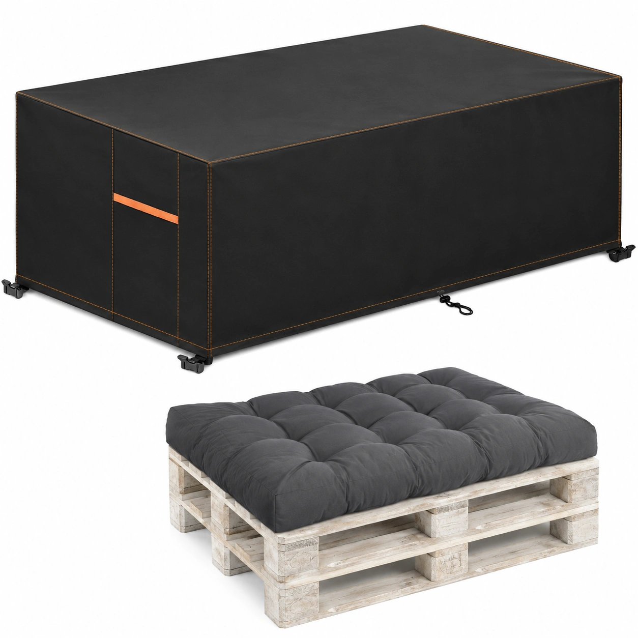 Wasserdichte Abdeckung fur Palettensofa 130x85x40cm, UV-bestandiger Schutz fur Gartenmobel-Mobelora