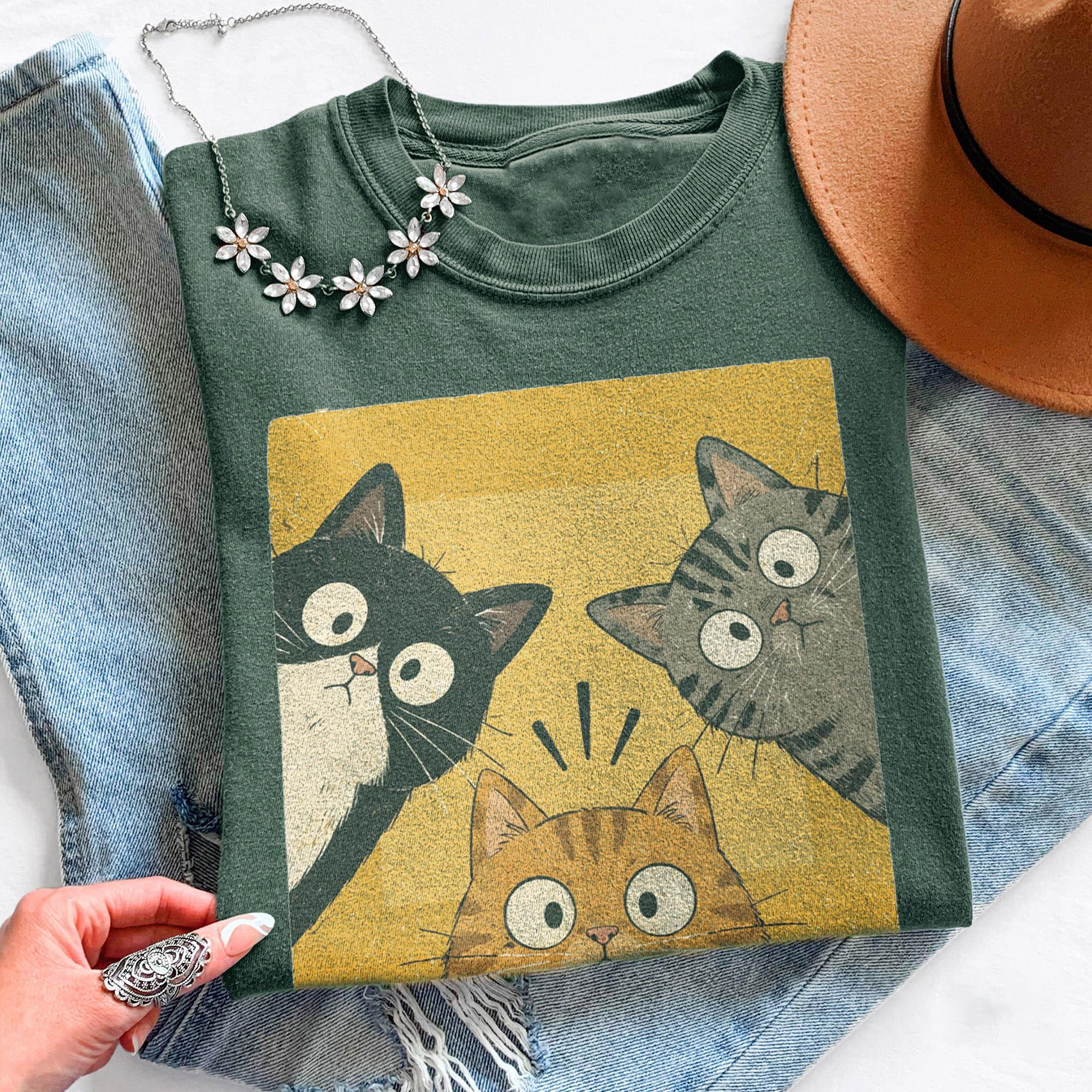Funny Curious Cats T-shirt