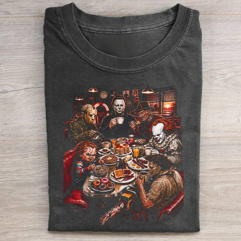 Spooky Halloween Slasher Breakfast T-shirt