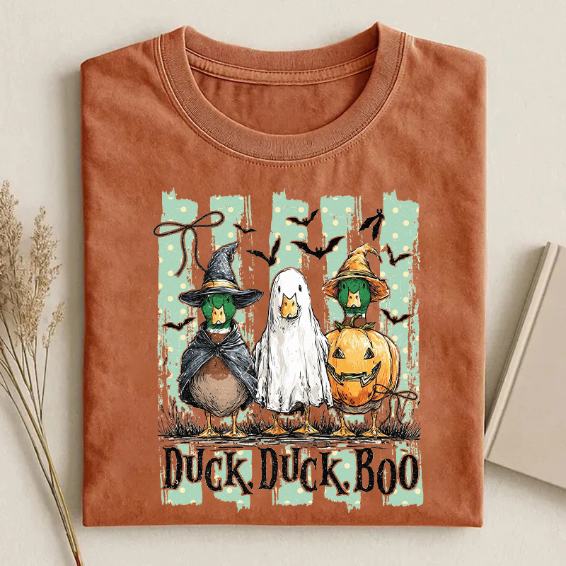 Duck Duck Boo Funny Goose Halloween T-shirt