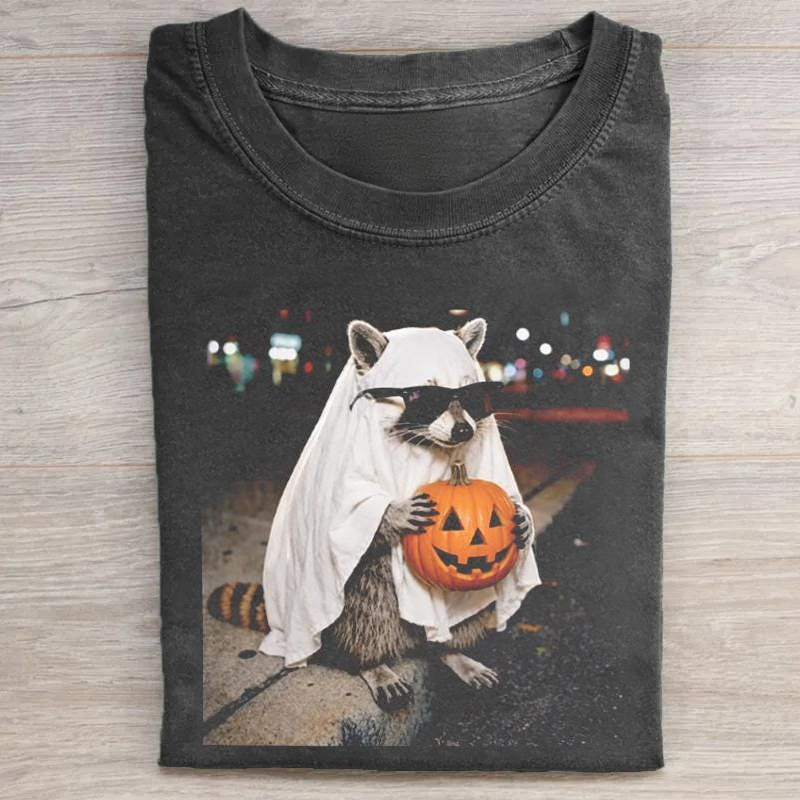 Funny Raccoon Ghost Halloween T-shirt