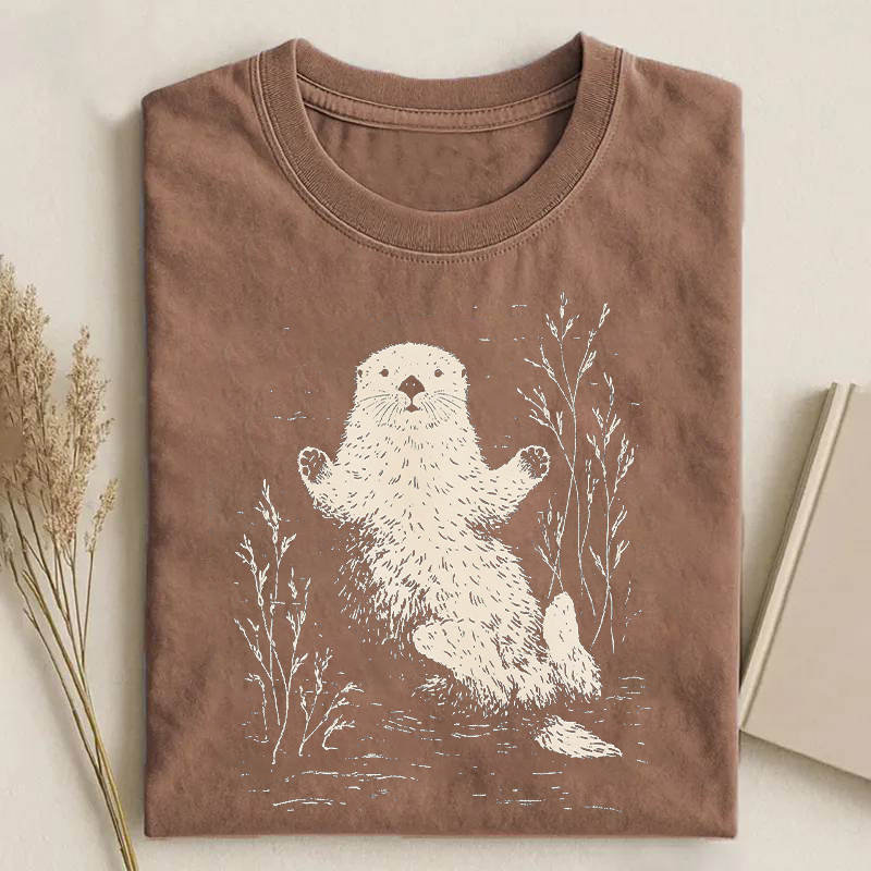 Cute Sea Otter Wildflower T-shirt