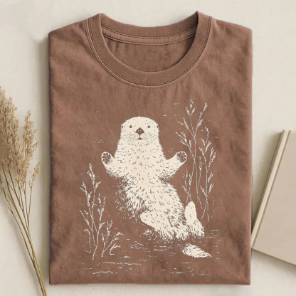 Cute Sea Otter Wildflower T-shirt
