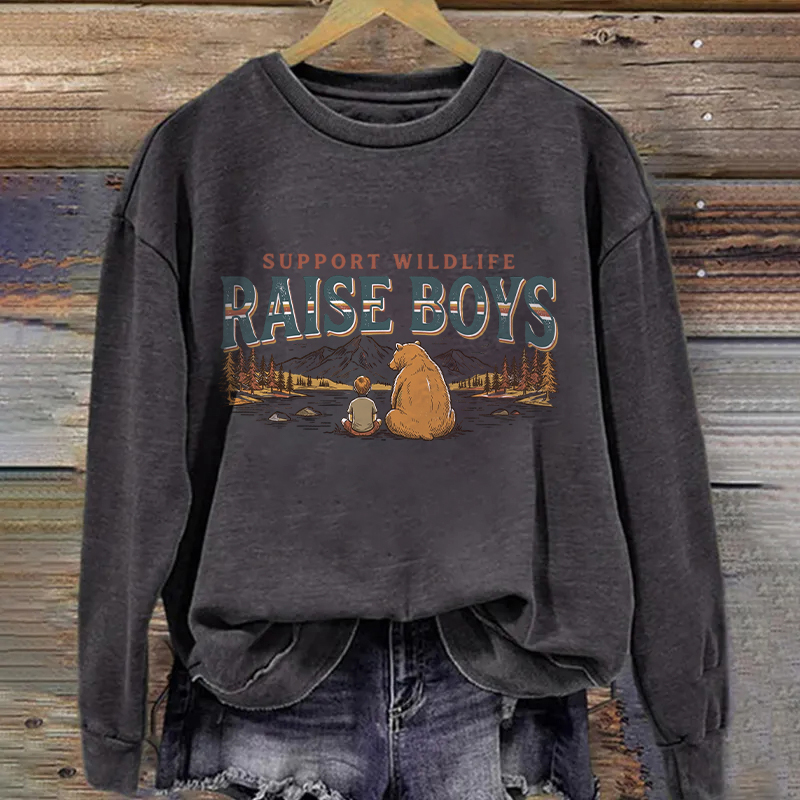 Support Wildlife Raise Boys Sweatshirt