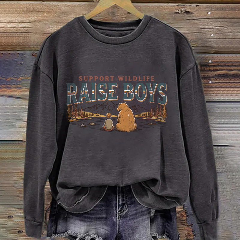 Support Wildlife Raise Boys Sweatshirt