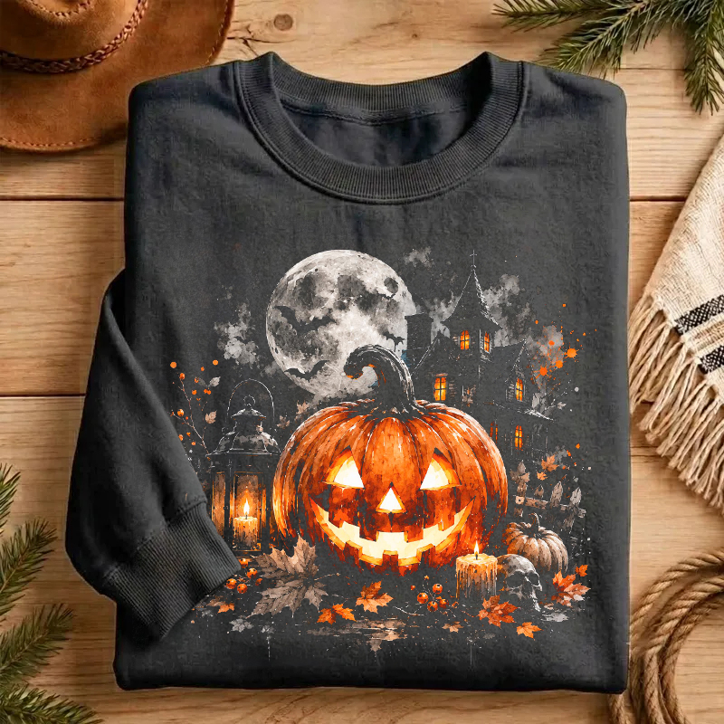 Spooky Haunted House Pumpkin Sweatshirt