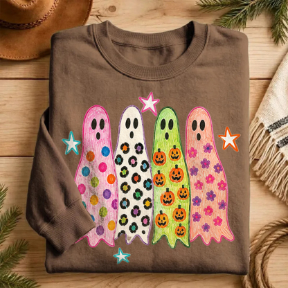 Halloween Colorful Ghost  Sweatshirt