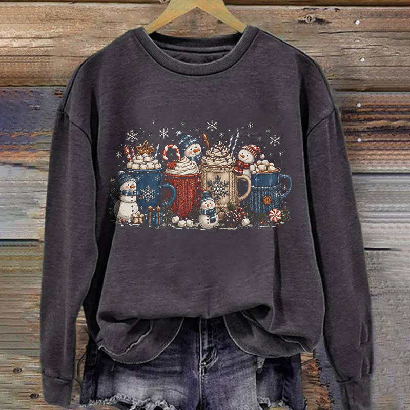 Snowman Hot Chocolate Christmas Sweatshirt