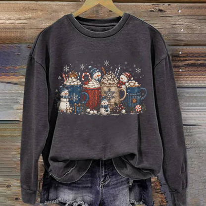 Snowman Hot Chocolate Christmas Sweatshirt