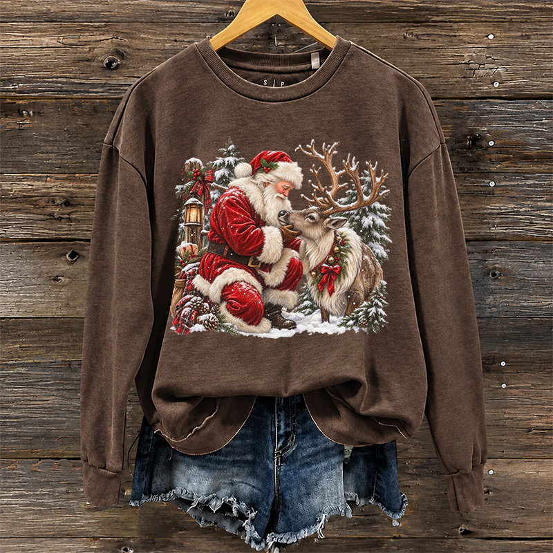 Vintage Santa Reindeer Sweatshirt