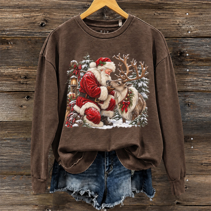 Vintage Santa Reindeer Sweatshirt