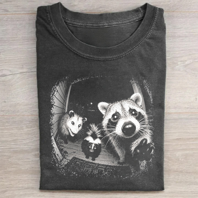 Funny Raccoon Opossum Gangster T-shirt