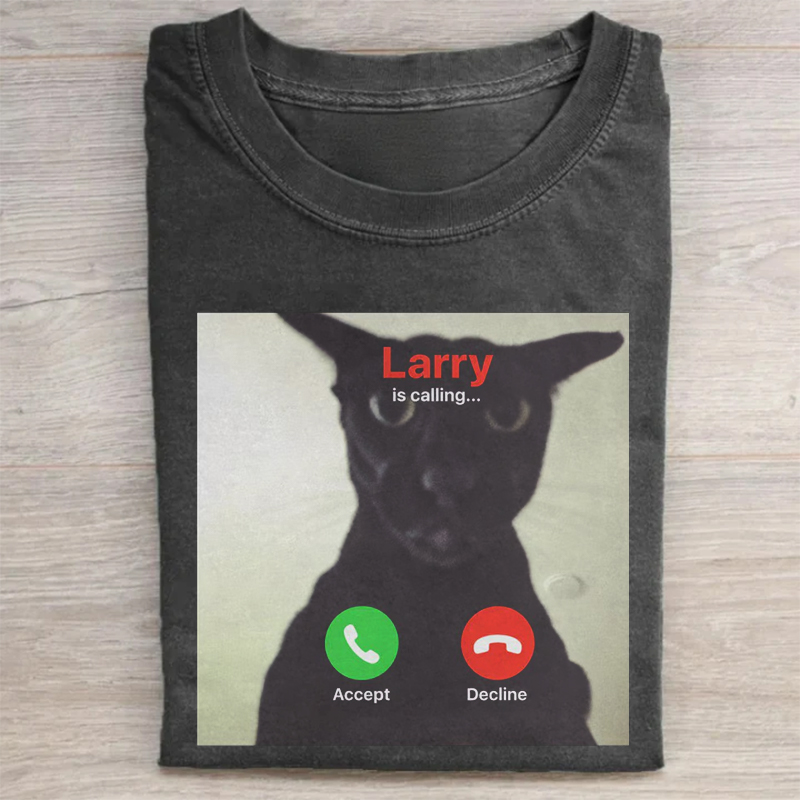 Evil Larry Is Calling Cat Phone T-shirt