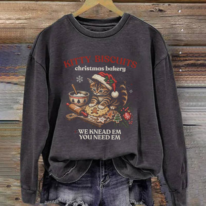 Christmas Bakery Kitty Biscuits Sweatshirt