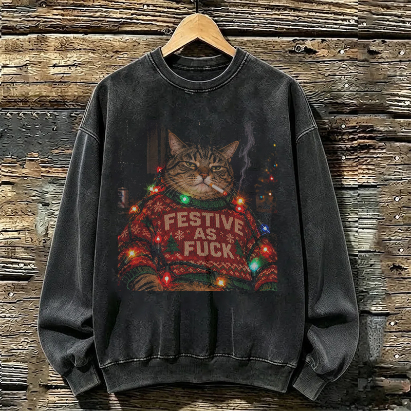 Funny Christmas Cat Sweatshirt